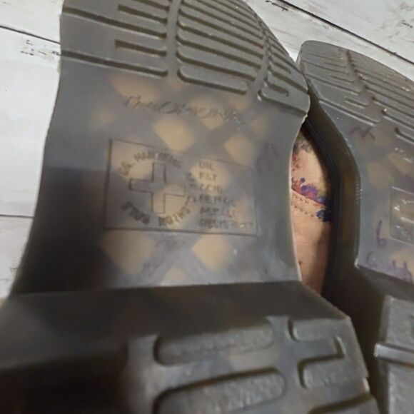 NWOT DR MARTENS BLACK FLORAL 3 EYE OXFORD SHOES SIZE 6UK/8US RARE VINTAGE - Picture 10 of 13